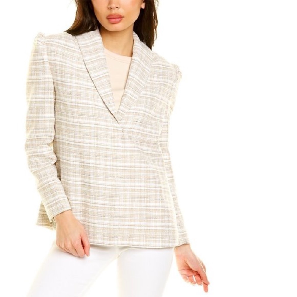 Set: 0/S Something Navy Barbie Tweed Beige Blazer and Pant Still In Bag